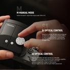 The off camera flash supports 3 triggering modes: Manual (M)/S1/S2.