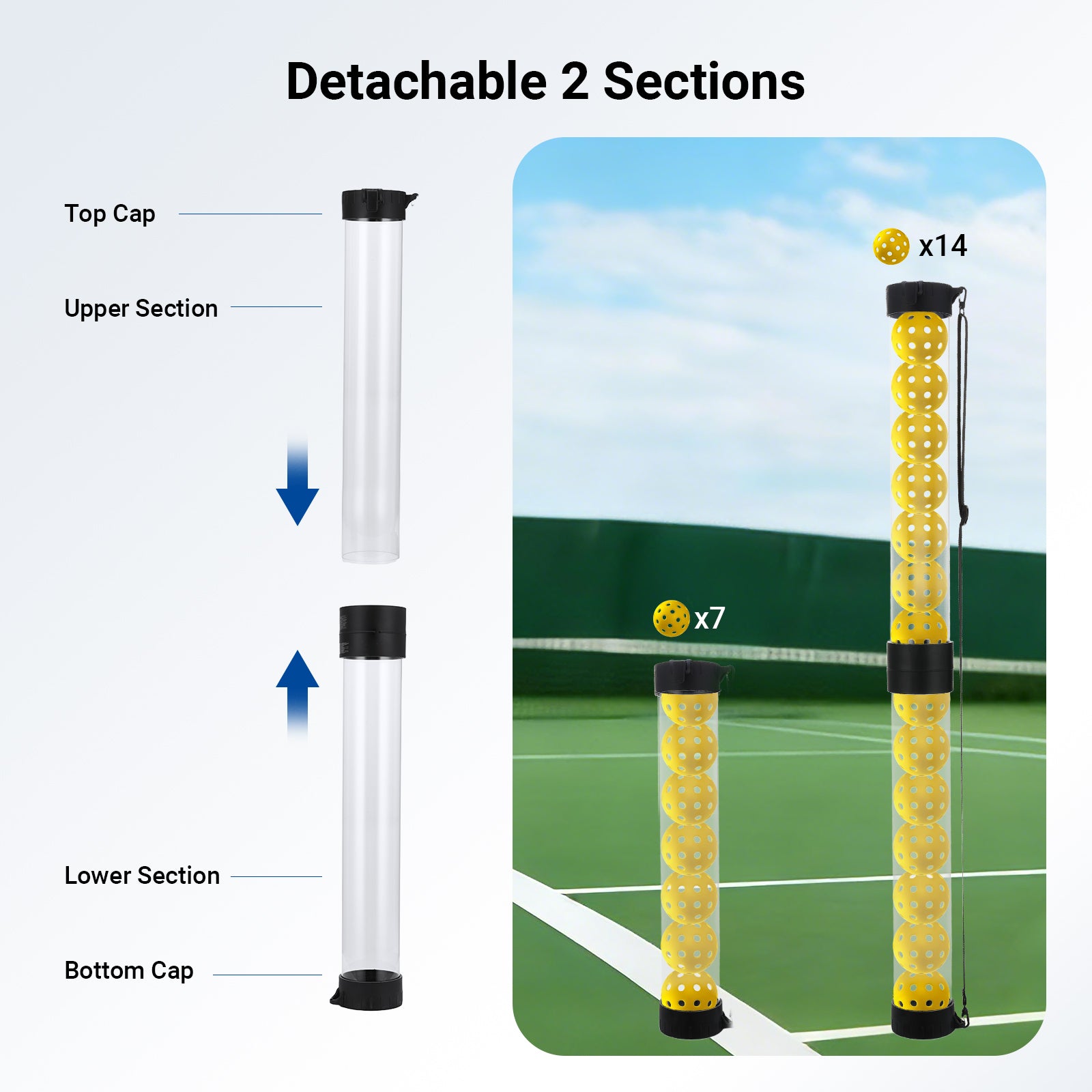 NEEWER TB03Z Tennis Ball & Pickleball Ball Tube