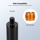 Use the microphone clip holder mount and the 3/8" to 5/8" screw to be compatible with more microphones.