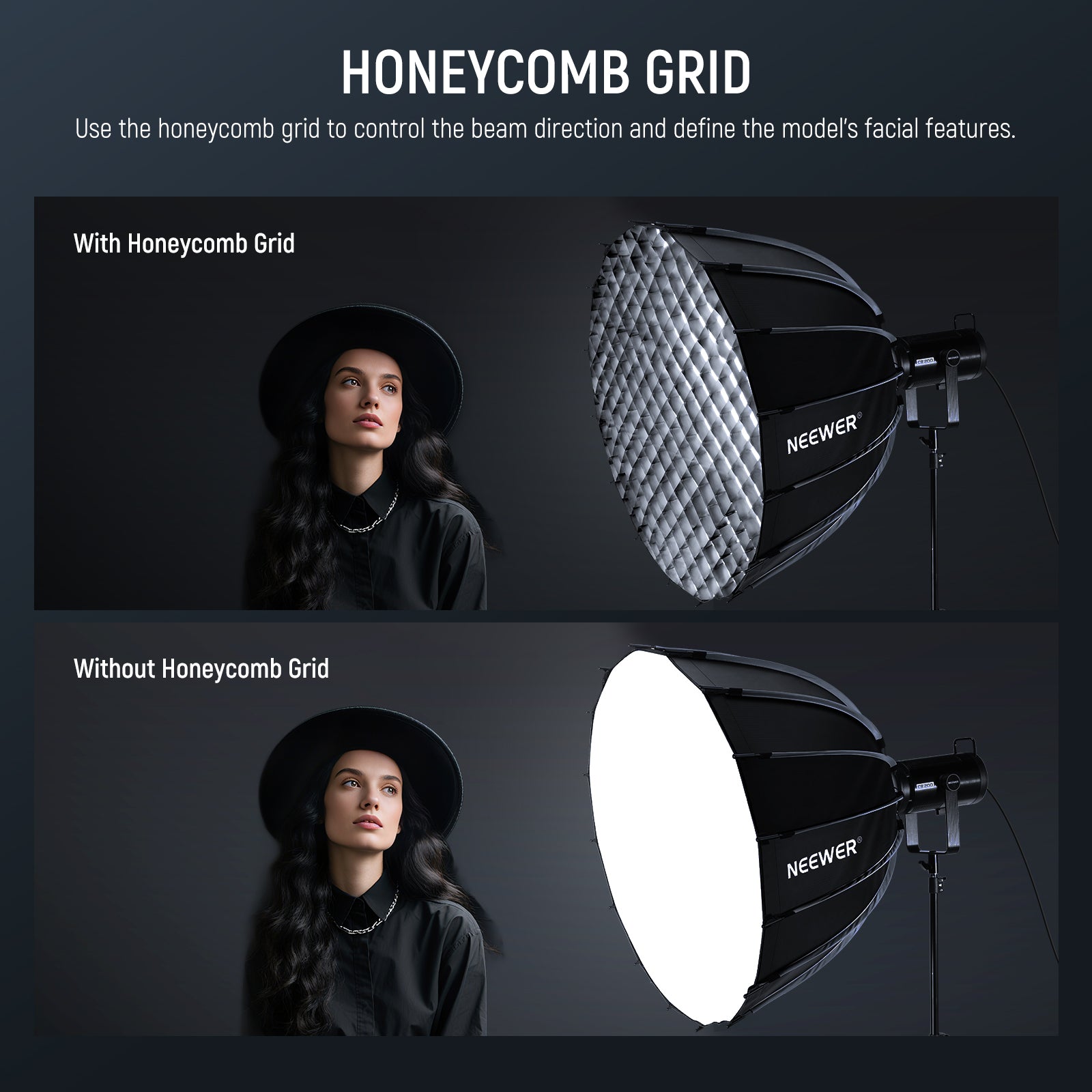 NEEWER 60CM/90CM/120CM Quick Release Parabolic Softbox