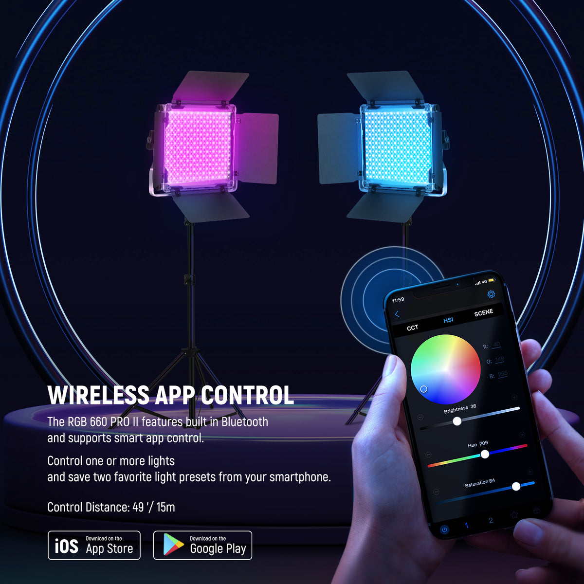 Neewer Mini Led Rgb 2 Pack NEEWER Upgraded 660 PRO II Dimmable RGB LED Light