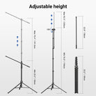 NEEWER MS046 Microphone Floor Stand adjusts from 23.2" to 75.4".