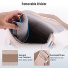 The camera shoulder bag is equipped with a removable divider