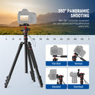 NEEWER TP08 2 in 1 Camera Tripod allows you to capture stunning panoramas every time.