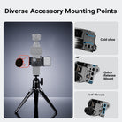 NEEWER AC069 Action Camera Cage for DJI Osmo Pocket 4 features a cold shoe, a quick-release mount, and /4" threads.