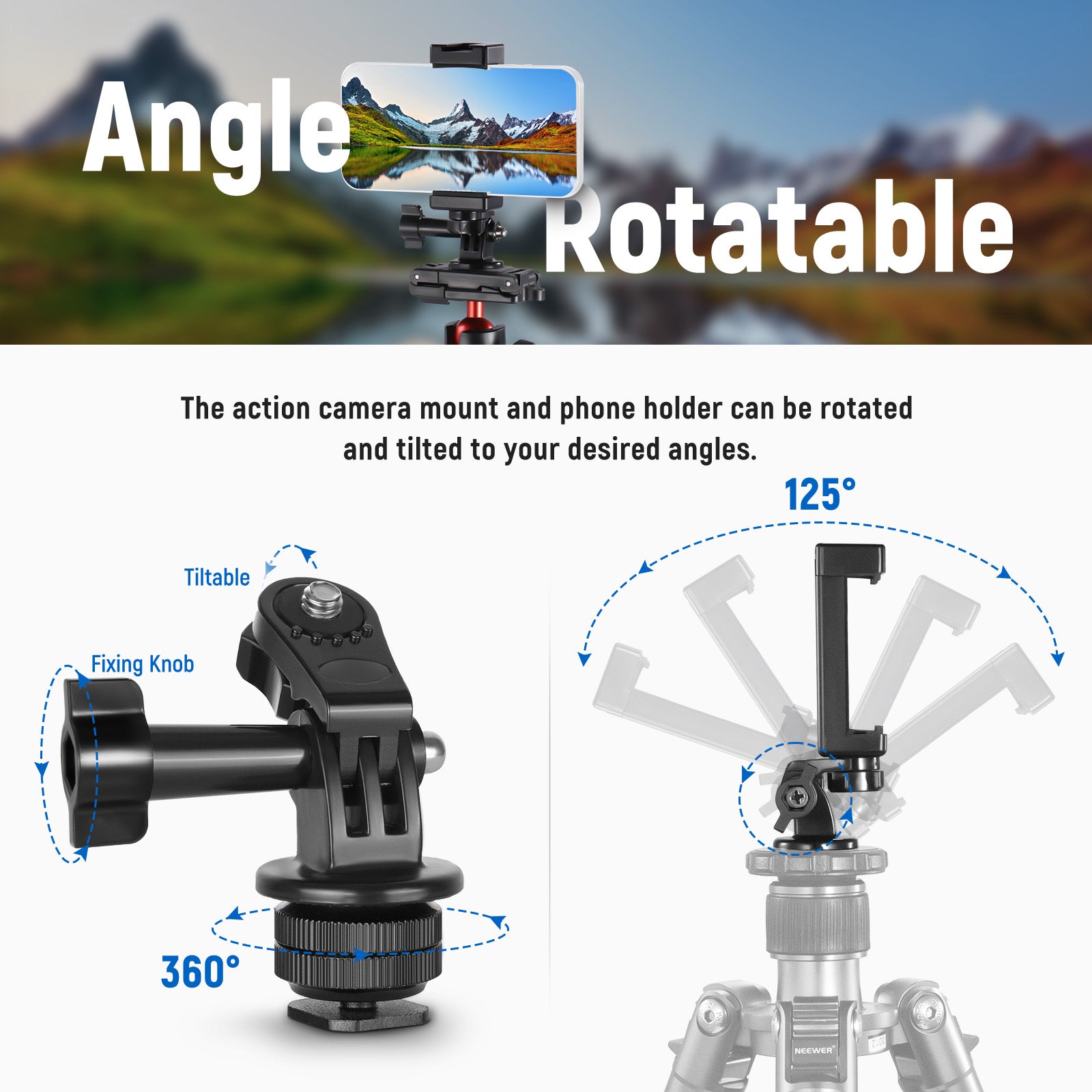 Neewer Phone Holder Hot Shoe Mount Adapter - Thumbnail 4