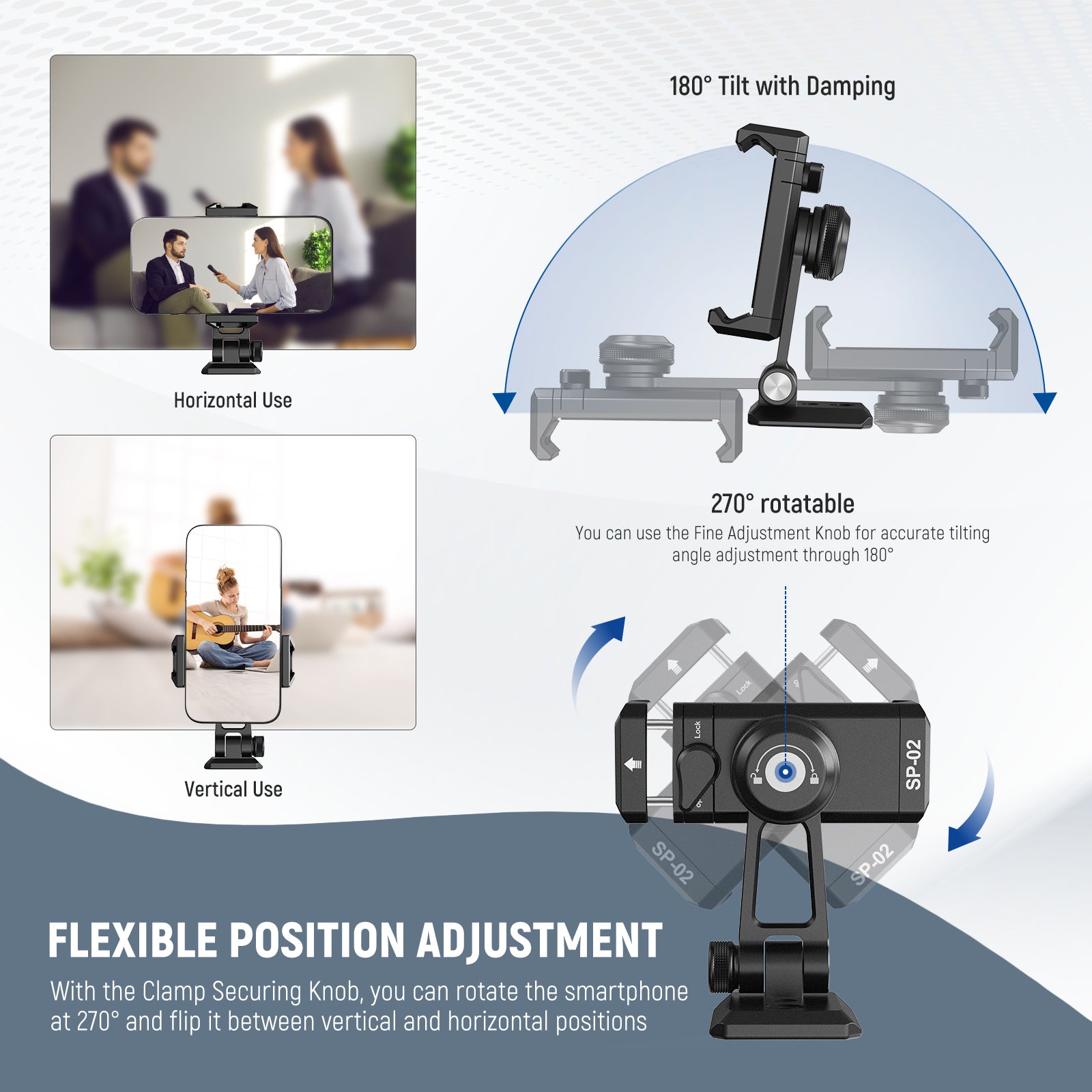 Neewer SP-02 Smartphone Tripod Mount Adapter - Thumbnail 5