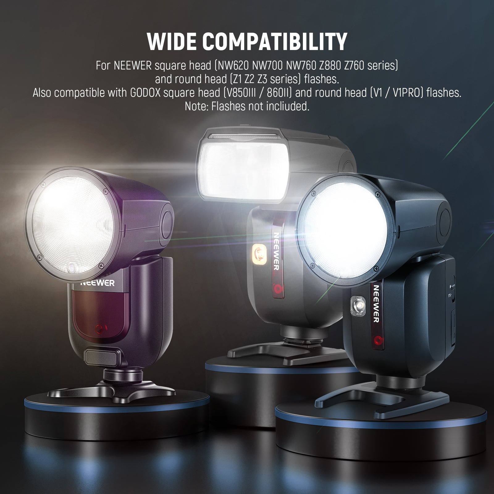 NEEWER CRS17 Creative Six Color Gel Filter Set is widely compatible with flash models.
