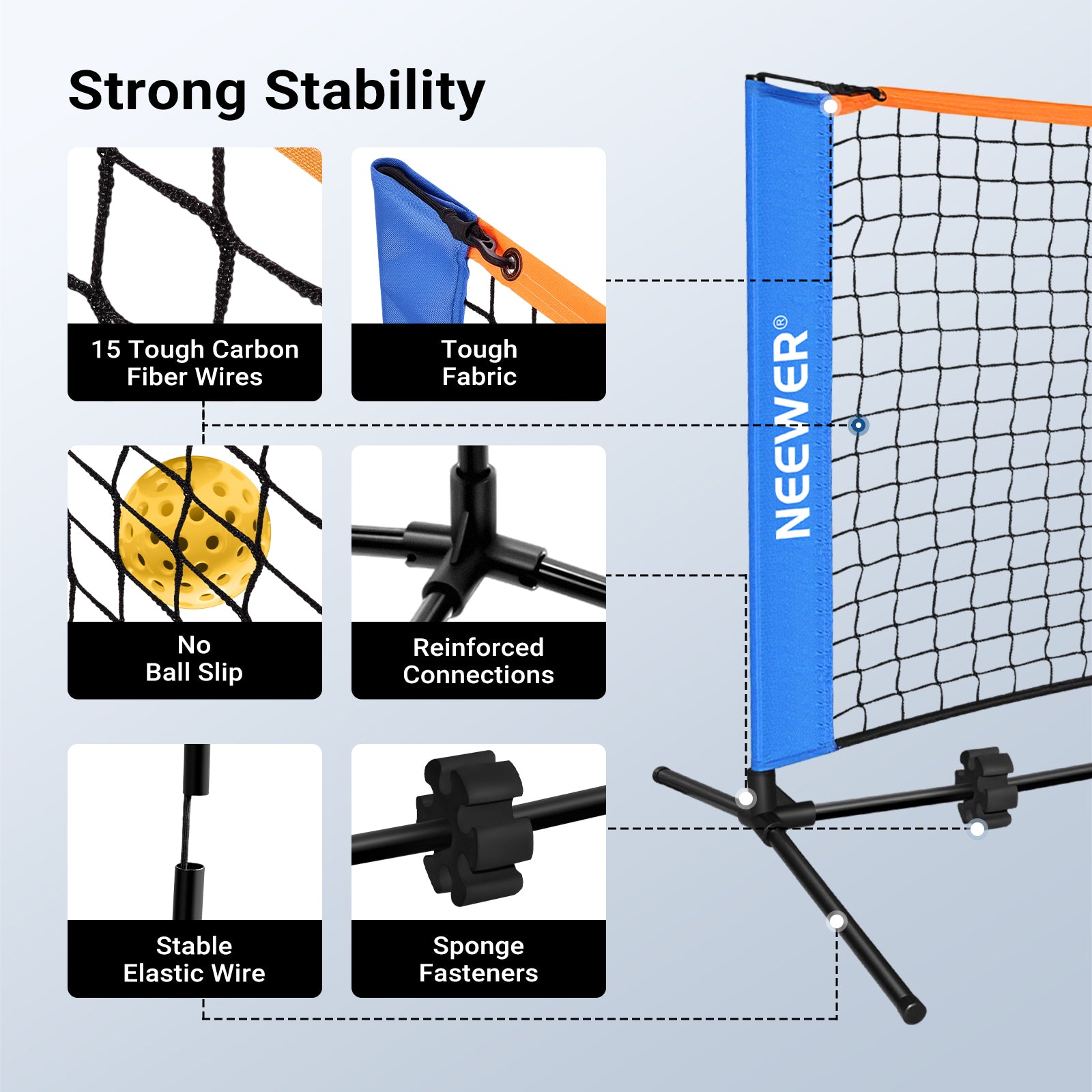 NEEWER PB01N/PB02N Portable Detachable Pickleball Net