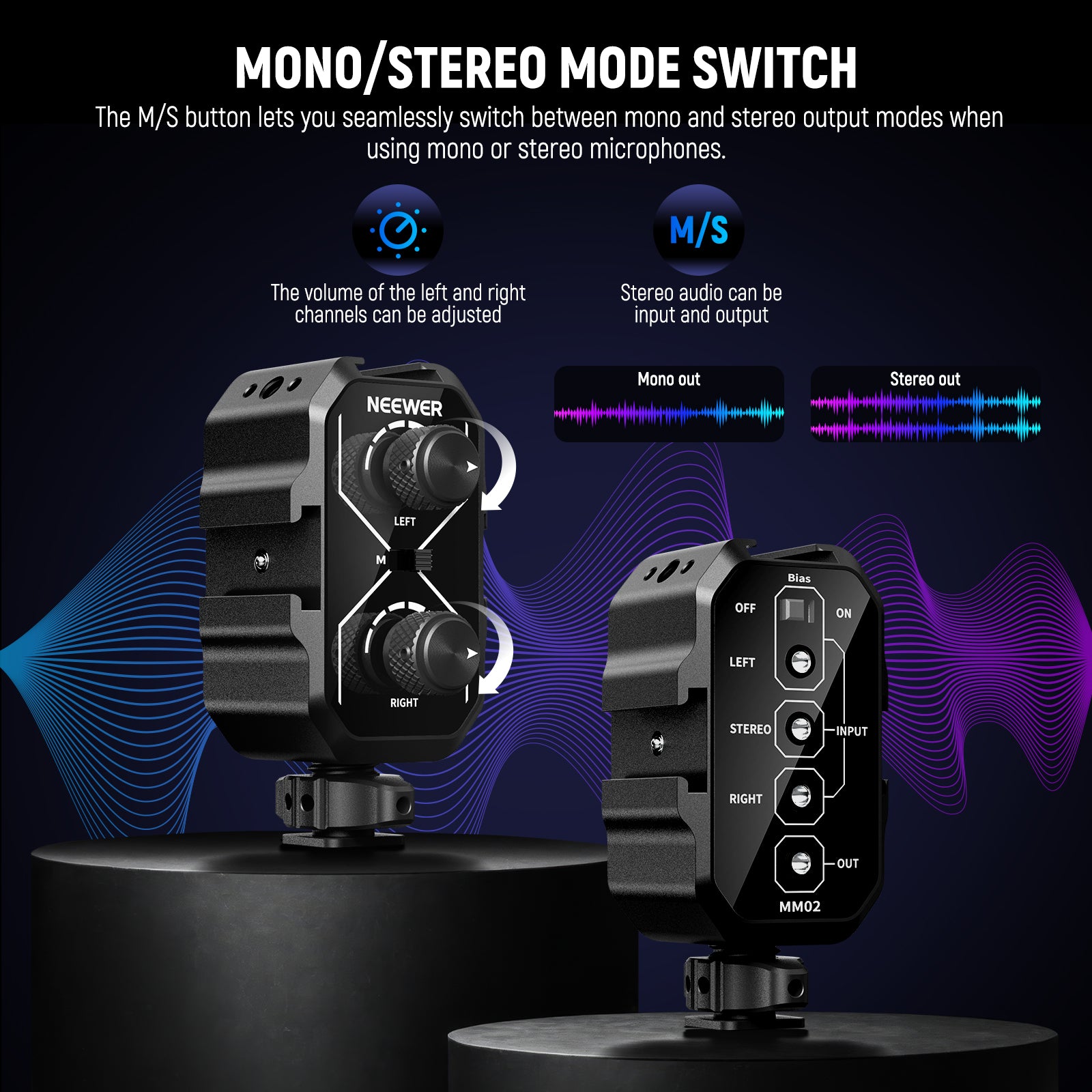 NEEWER MM01/MM02 Dual Channel Microphone Audio Mixer