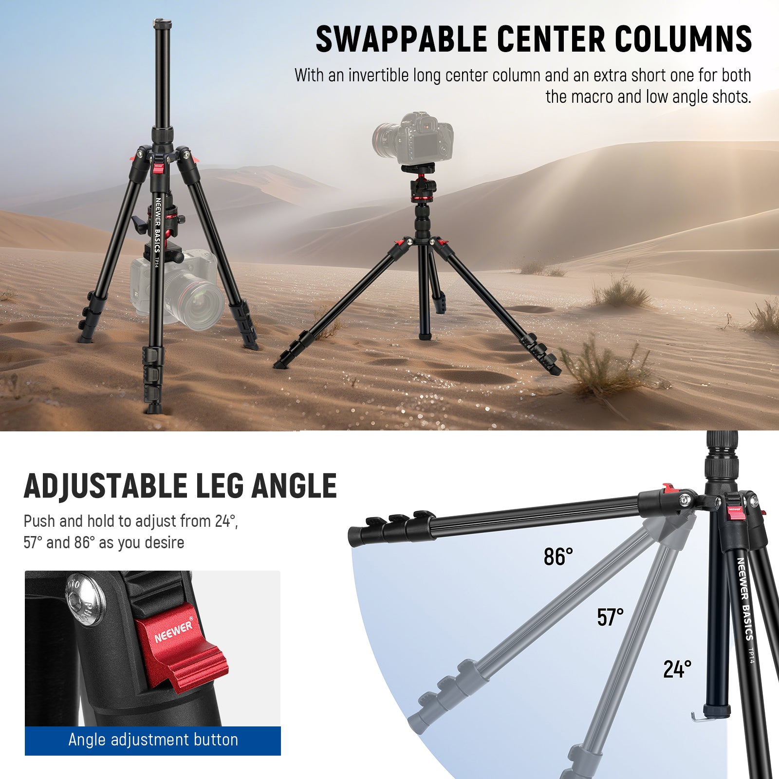 NEEWER BASICS TP14 Travel Tripod for Camera & Phone NEEWER BASICS TP14 Travel Tripod for Camera & Phone