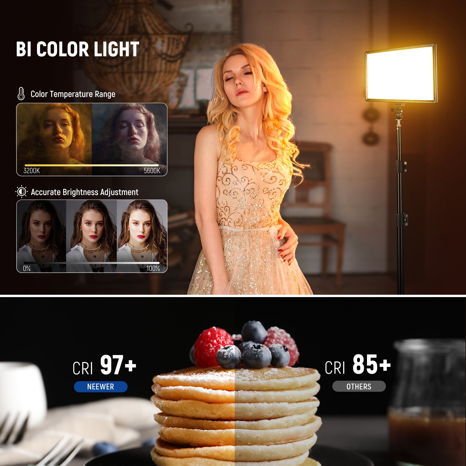 NEEWER NL-192AI Bi-Color Light Panel | Portable LED Light