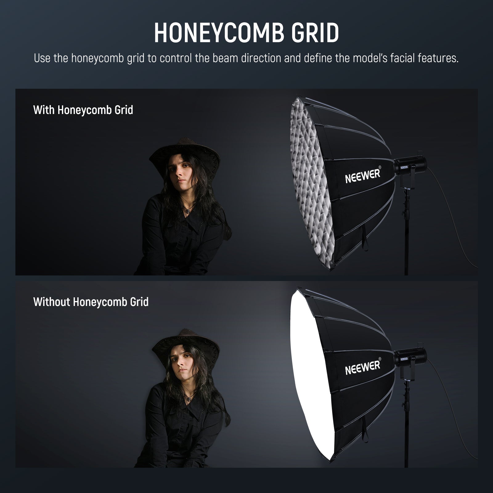 NEEWER 60CM/90CM/120CM Quick Release Parabolic Softbox