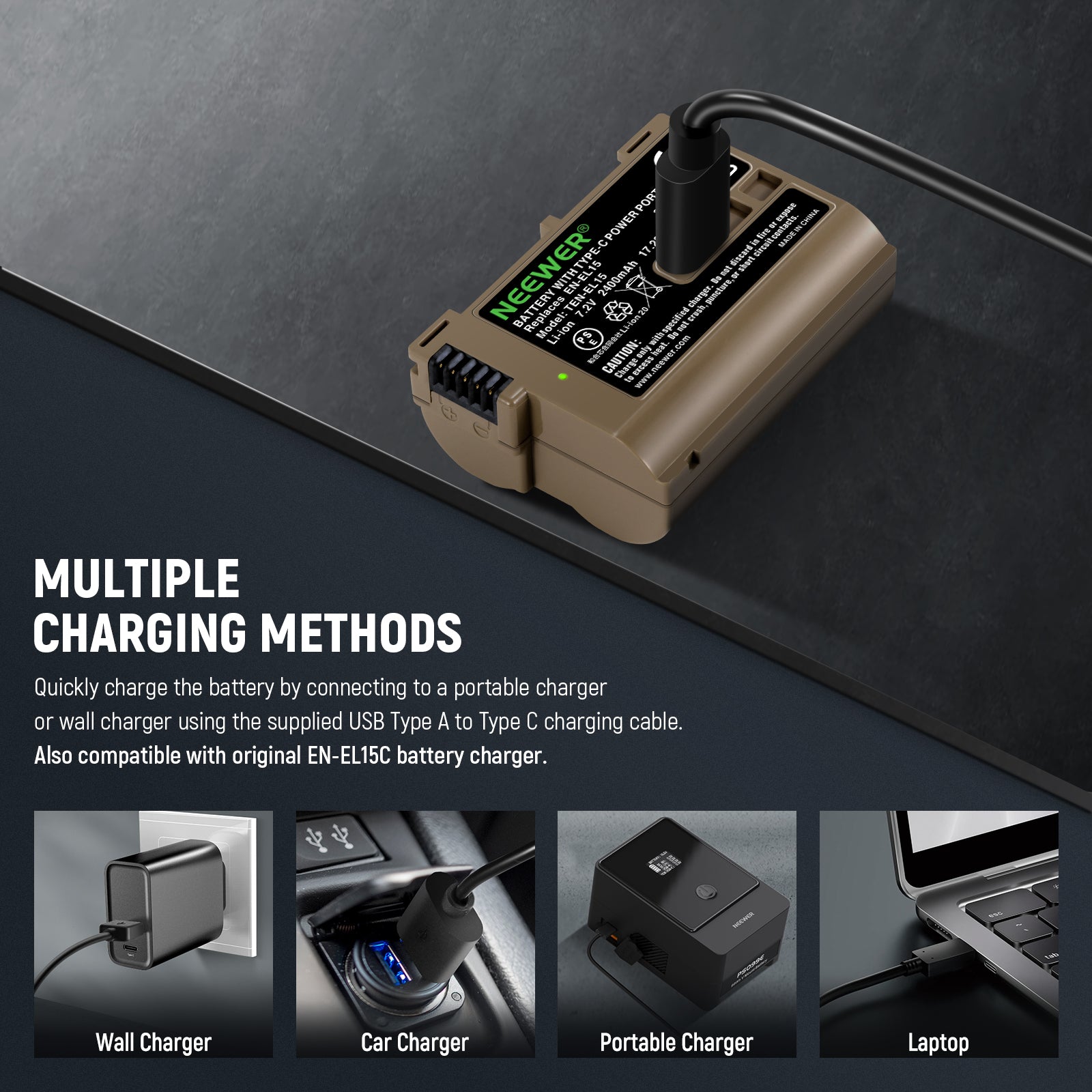 NEEWER EN-EL15c Replacement Camera Battery for Nikon