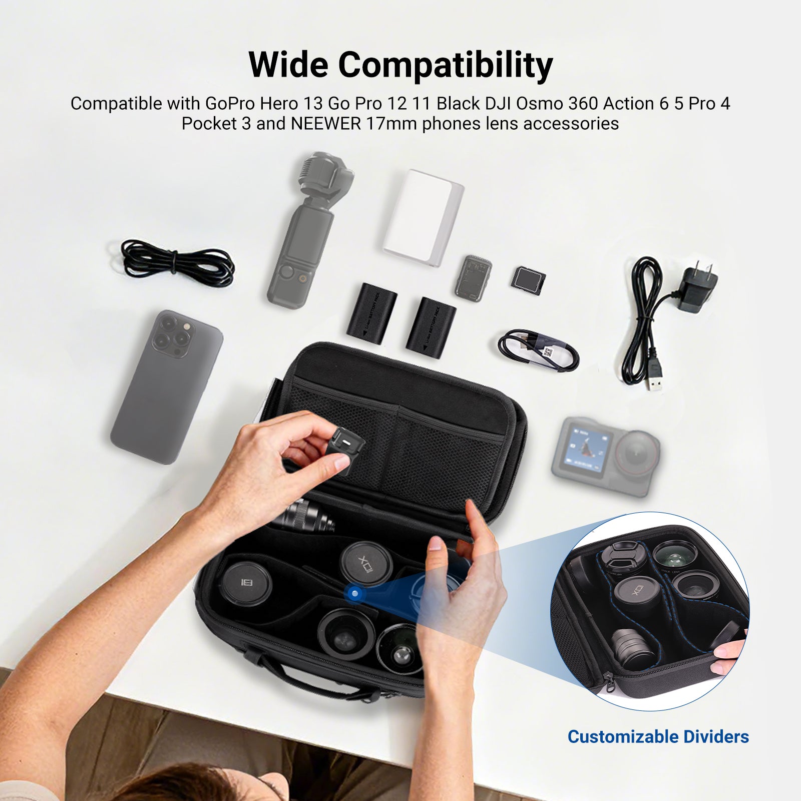 NEEWER PB27 Carrying Case for Action Camera & Accessories