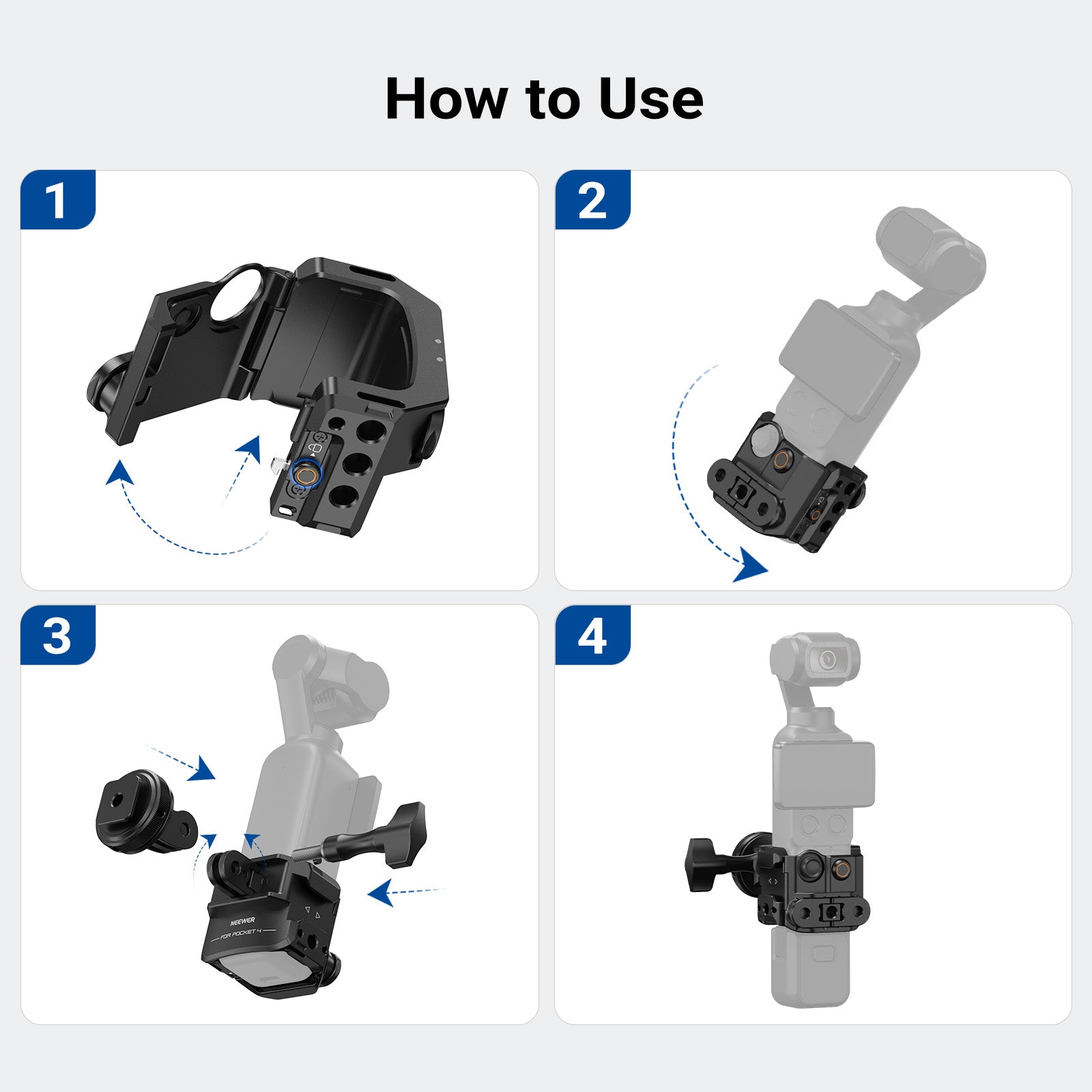 NEEWER AC069 Action Camera Cage for DJI Osmo Pocket 4