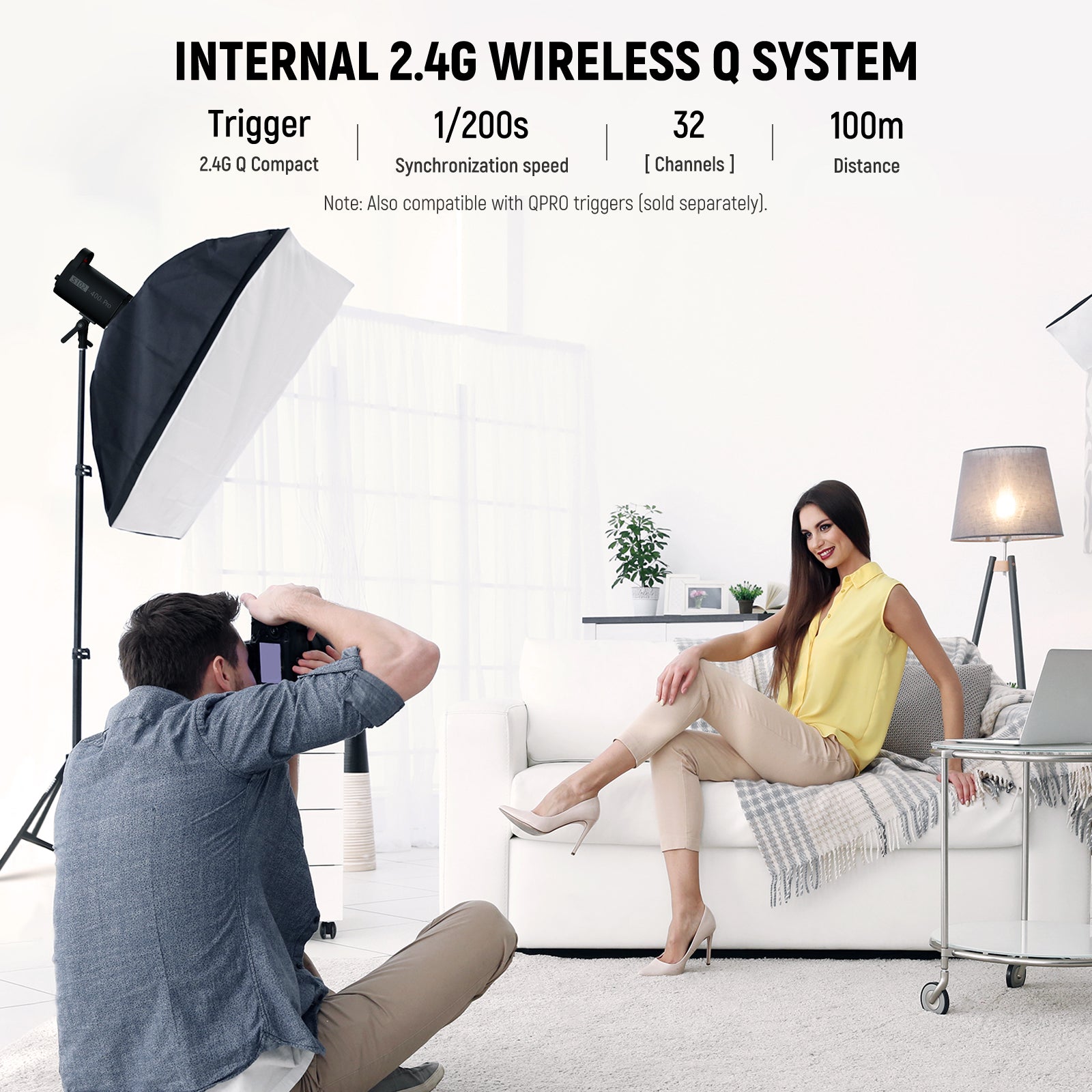 NEEWER 2 Pack S102-400W PRO Studio Monolight Flash Kit