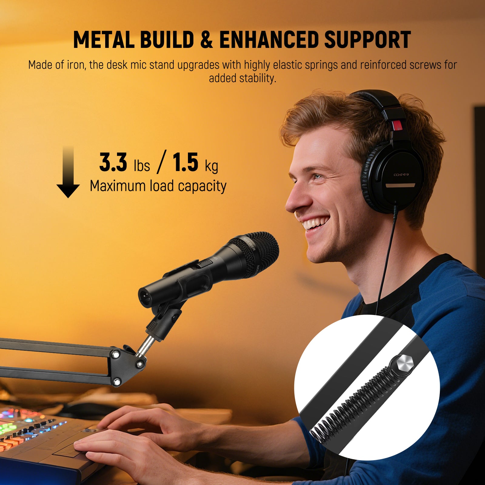 NEEWER MS006 Desktop Microphone Boom Arm Stand Kit