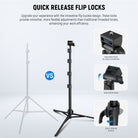 NEEWER TS03 Travel Phone Tripod features quick release filp locks.