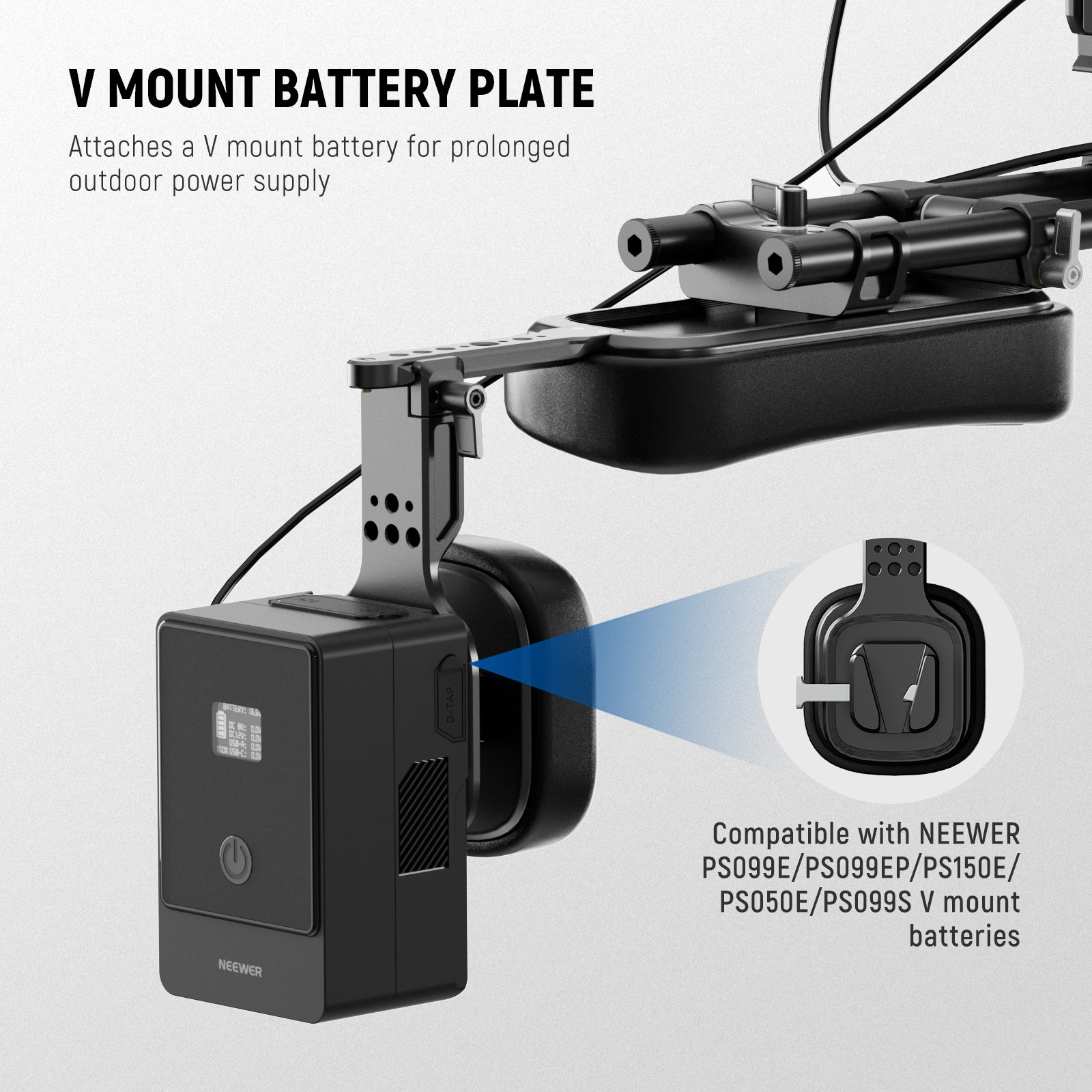 NEEWER SR016 Camera Shoulder Pad with V Mount Battery Plate