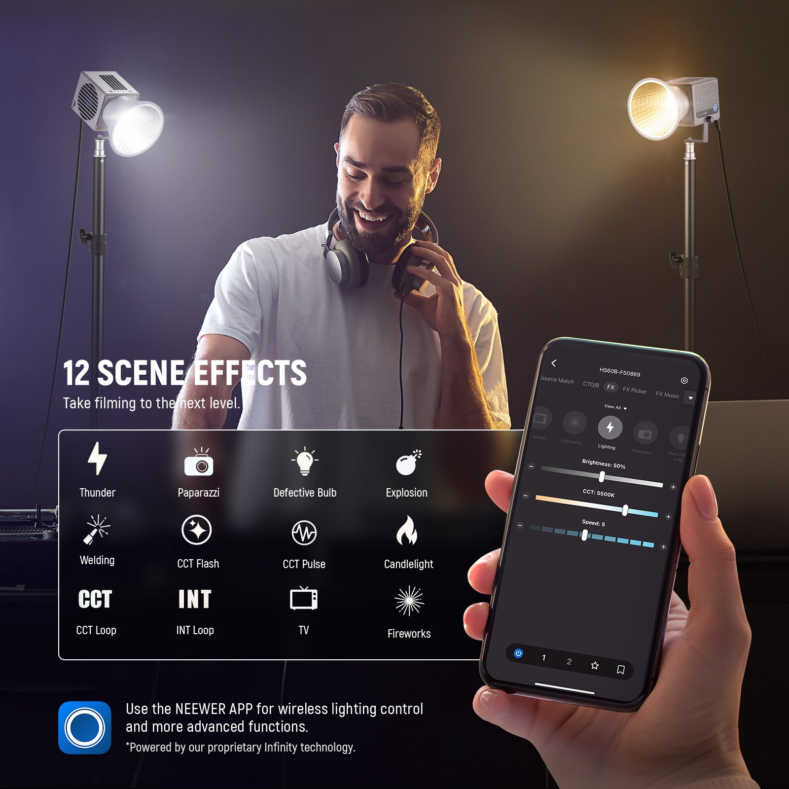 NEEWER HS60B Bi-Color Mini Light | COB LED Video Light