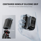 The ergonomic nonslip silicone grip can snugly contour to your hand
