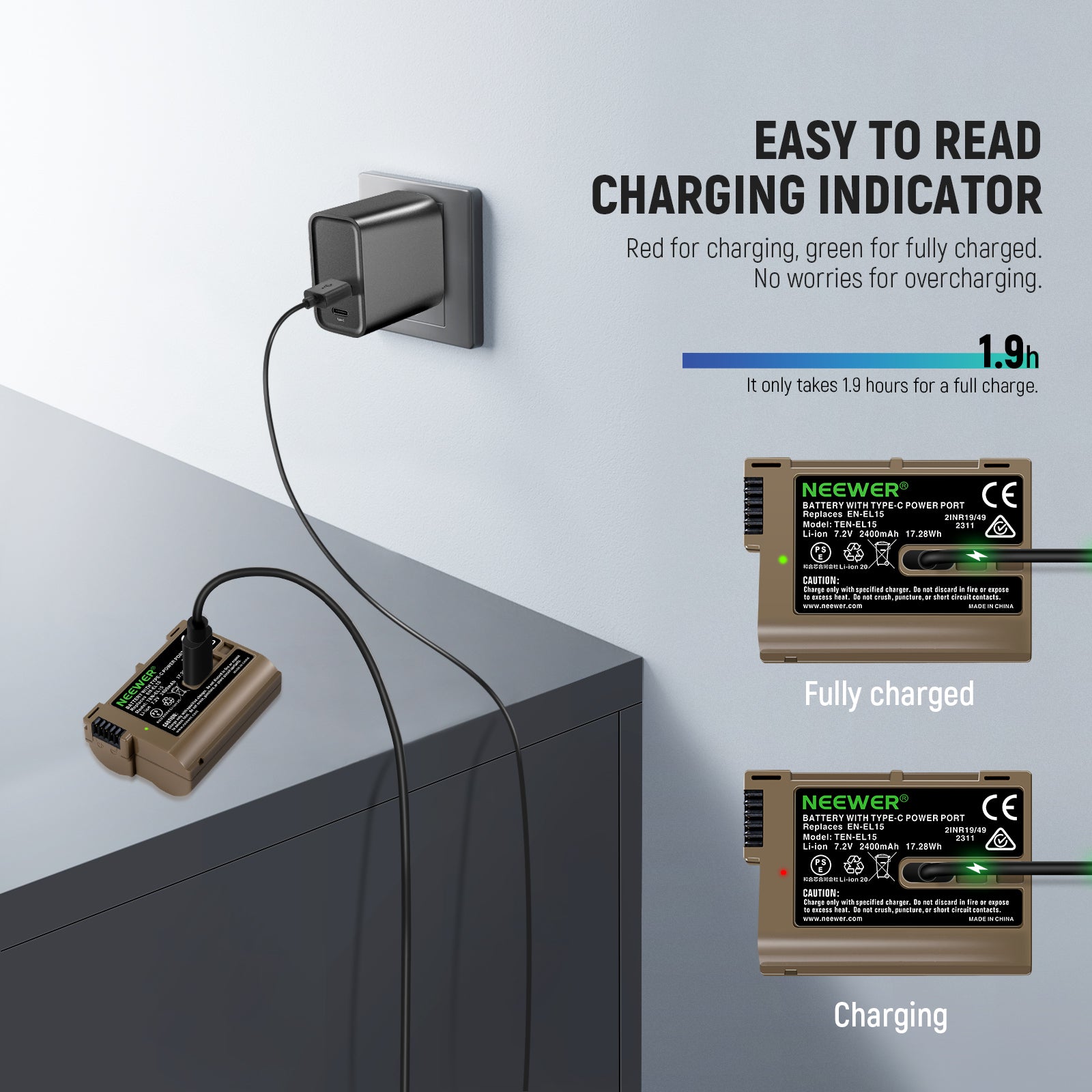 NEEWER EN-EL15c Replacement Camera Battery for Nikon