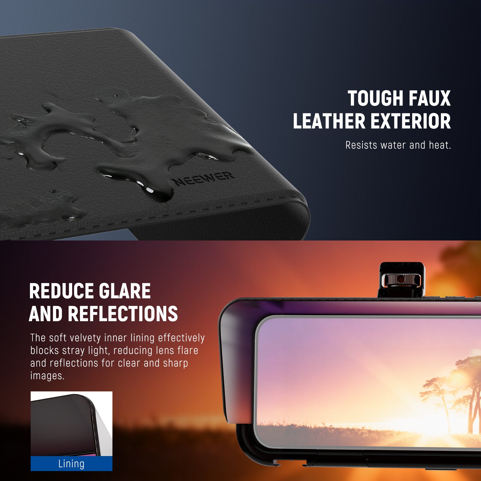 The weather resistant synthetic leather can withstand rain and sunlight