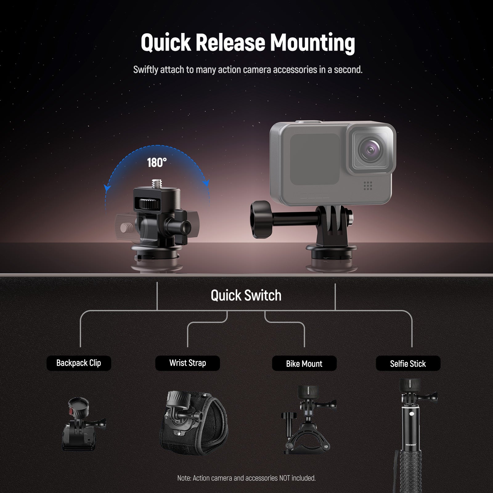NEEWER GP-24 4 In 1 Action Camera Mount Adapter Kit