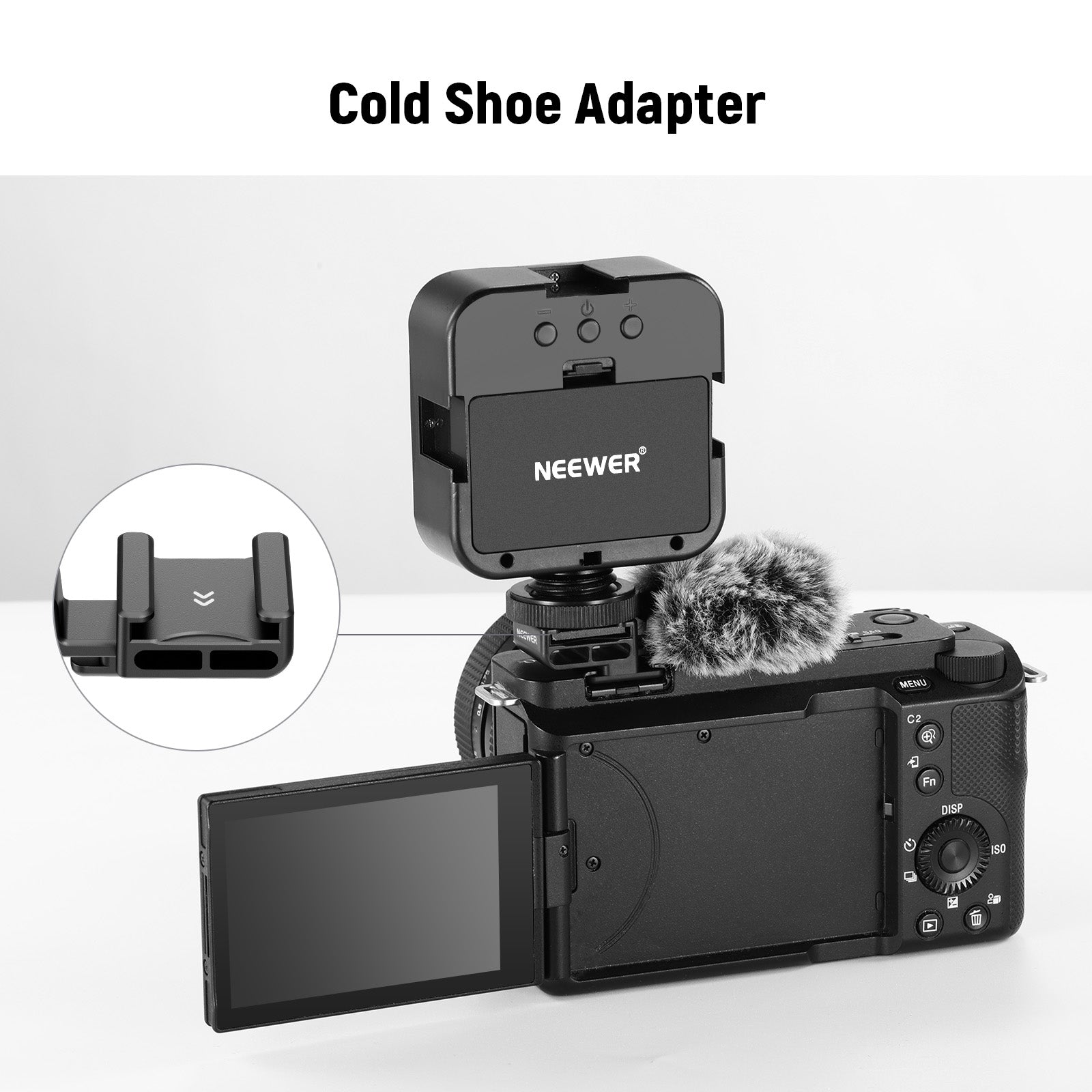 NEEWER CA133 Wind Muff with Cold Shoe For ZV Series Camera