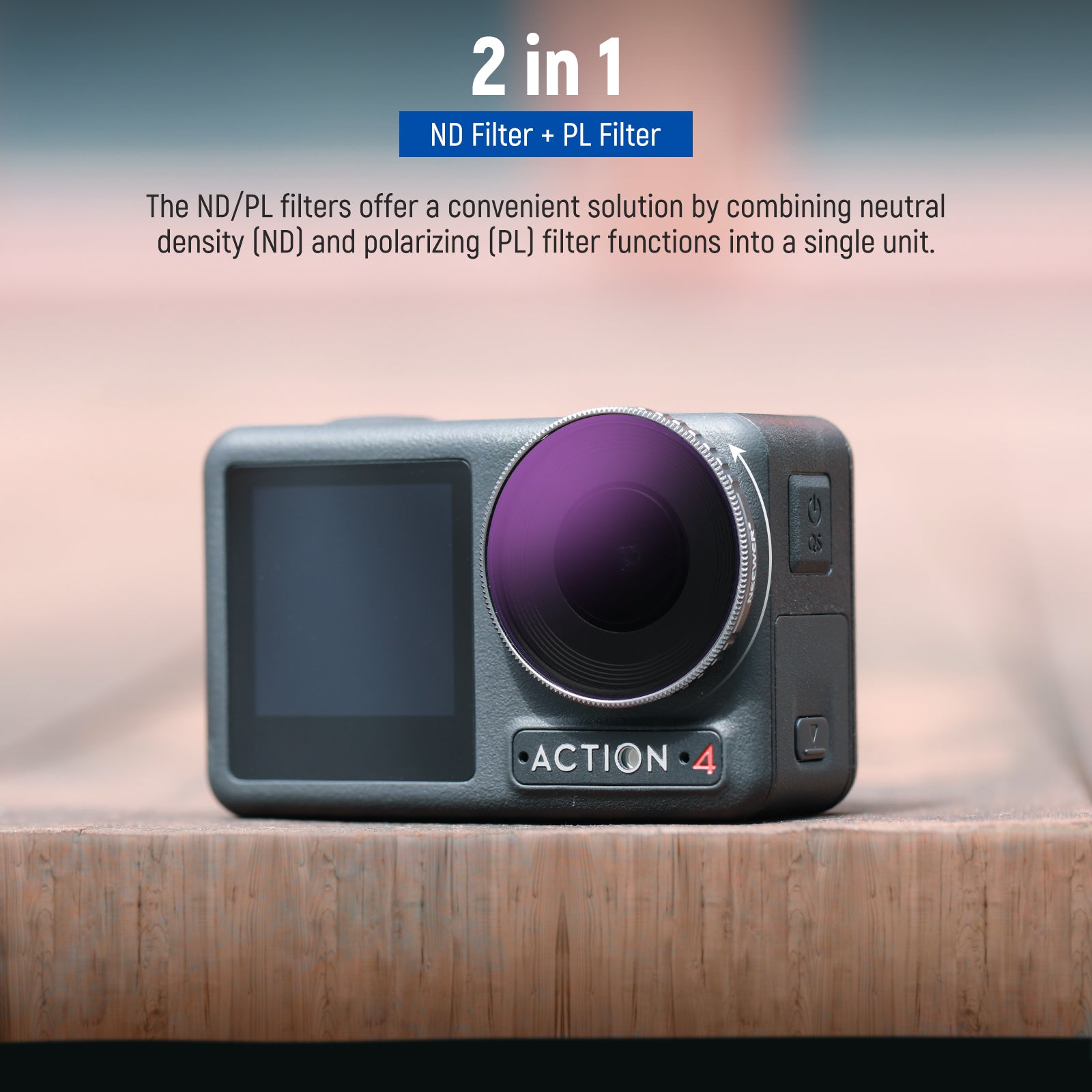 NEEWER FL-A14 ND/PL Filters Set for DJI Osmo Action 4