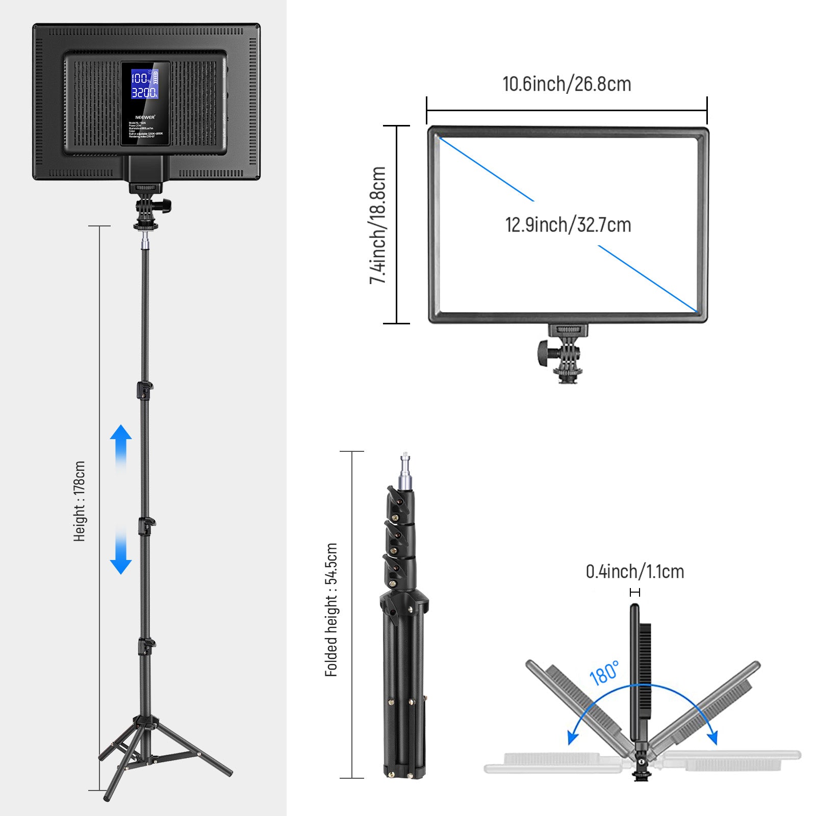 NEEWER NL-192AI Bi-Color Light Panel | Portable LED Light