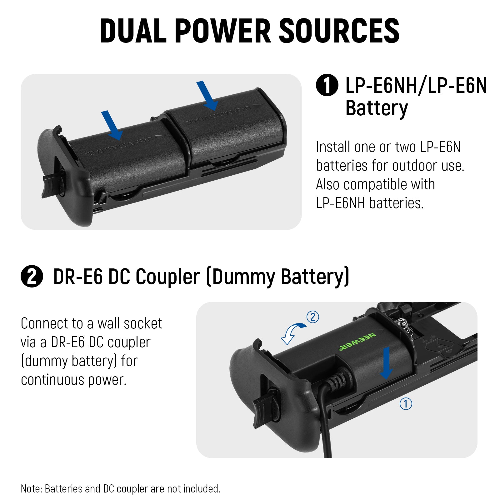 NEEWER BG-R10 Battery Grip for Canon R6 Mark II/R6/R5/R5C