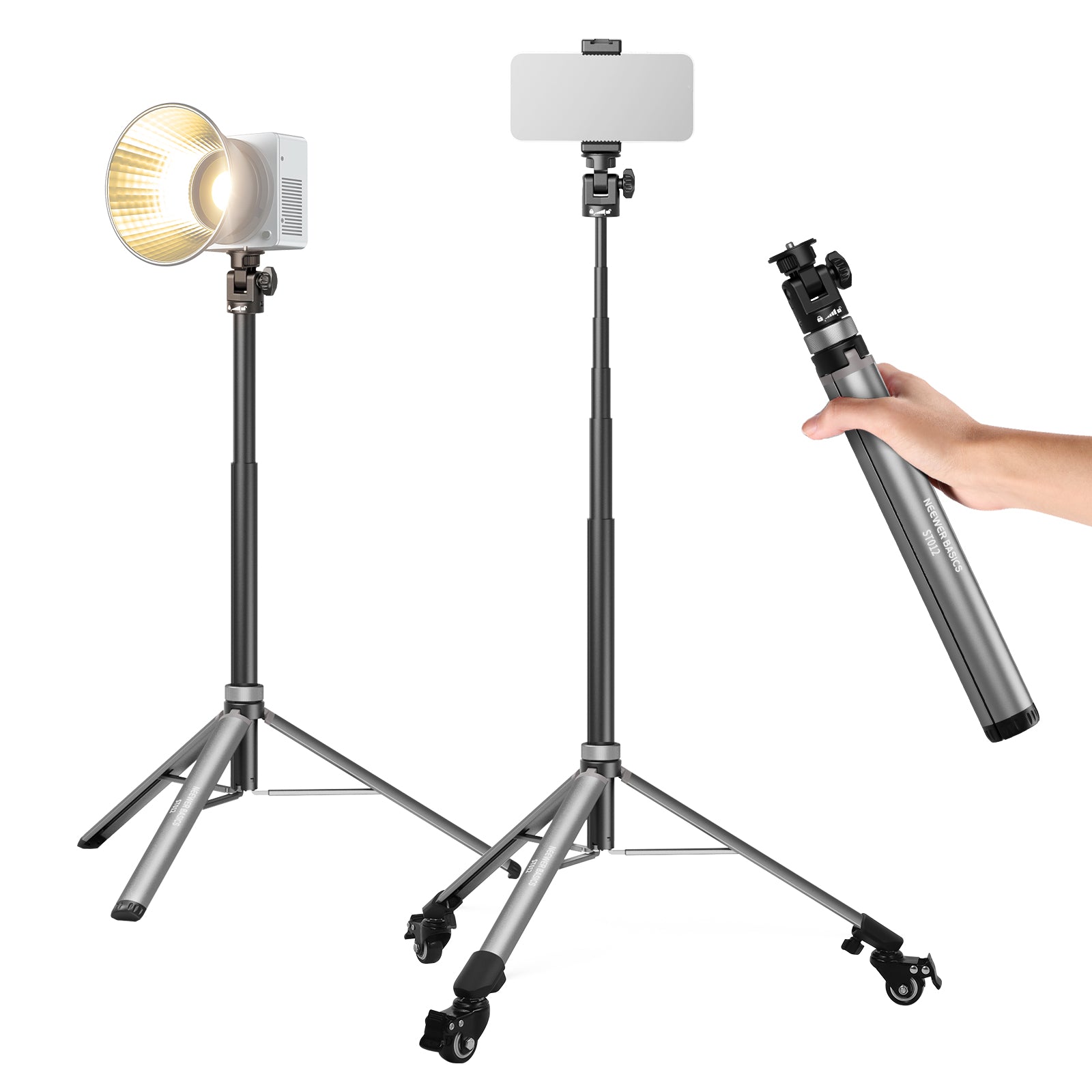 NEEWER NL960ライト2台 、UTEBITスタンド 、Velbon三脚 NEEWER 2パック ST-200SS/ST-280SS ステンレススチール製 ライト