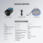 Specifications of the NEEWER QZ-S TTL Wireless Flash Trigger for Sony