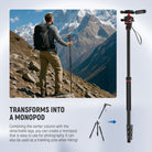 NEEWER TP08 2 in 1 Camera Tripod can be transformed into a monopod.