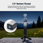 The battery handle comes with a 1/4" screw hole at the bottom