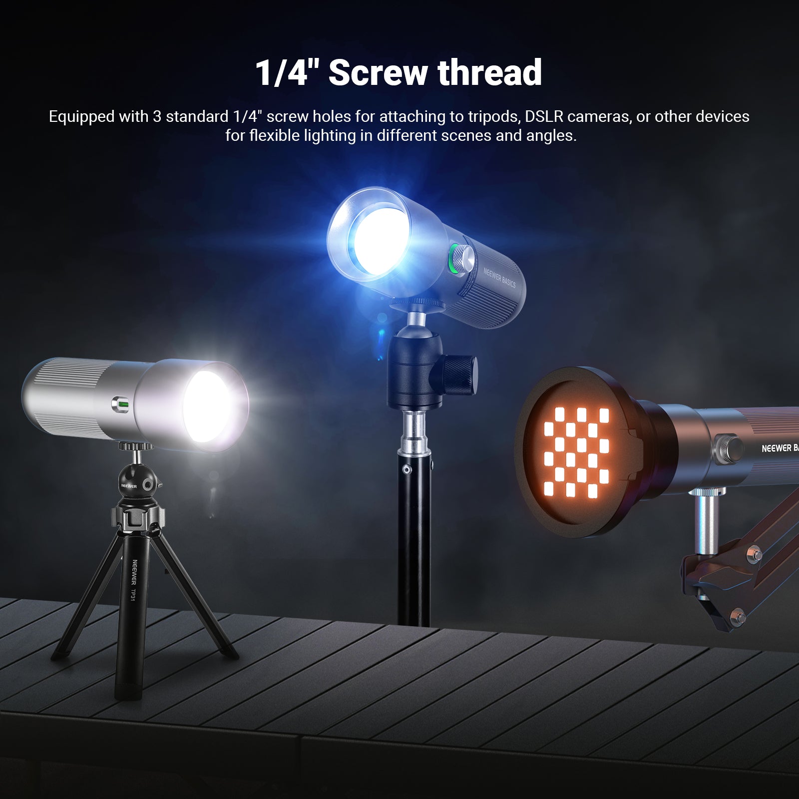 NEEWER FL10 LEDスポットライト 撮影照明 ポートレイト ビデオ NEEWER FL10 Photography Flashlight with Mini Tripod Kit
