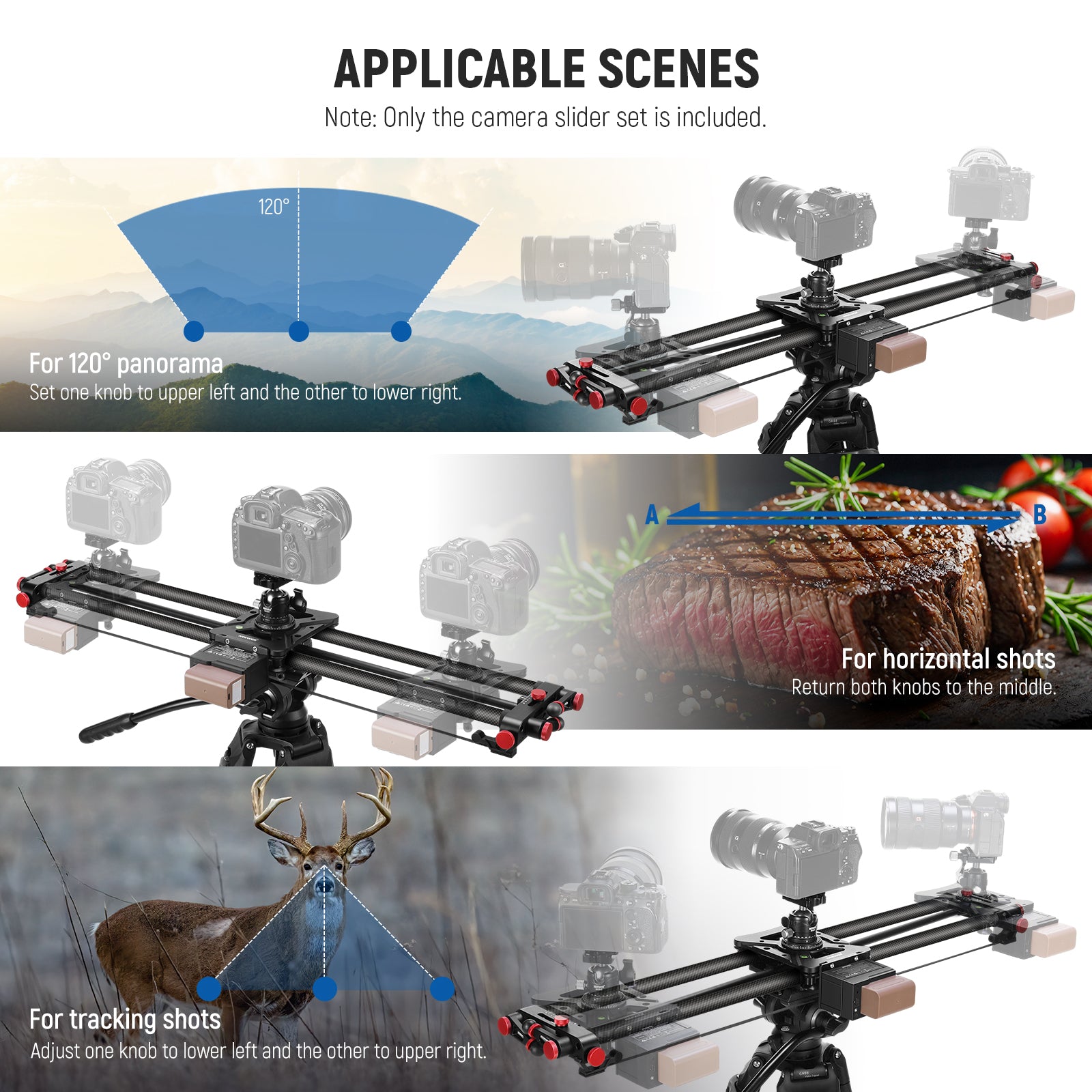 NEEWER ER1 Motorized Camera Slider with NP-F750 Battery
