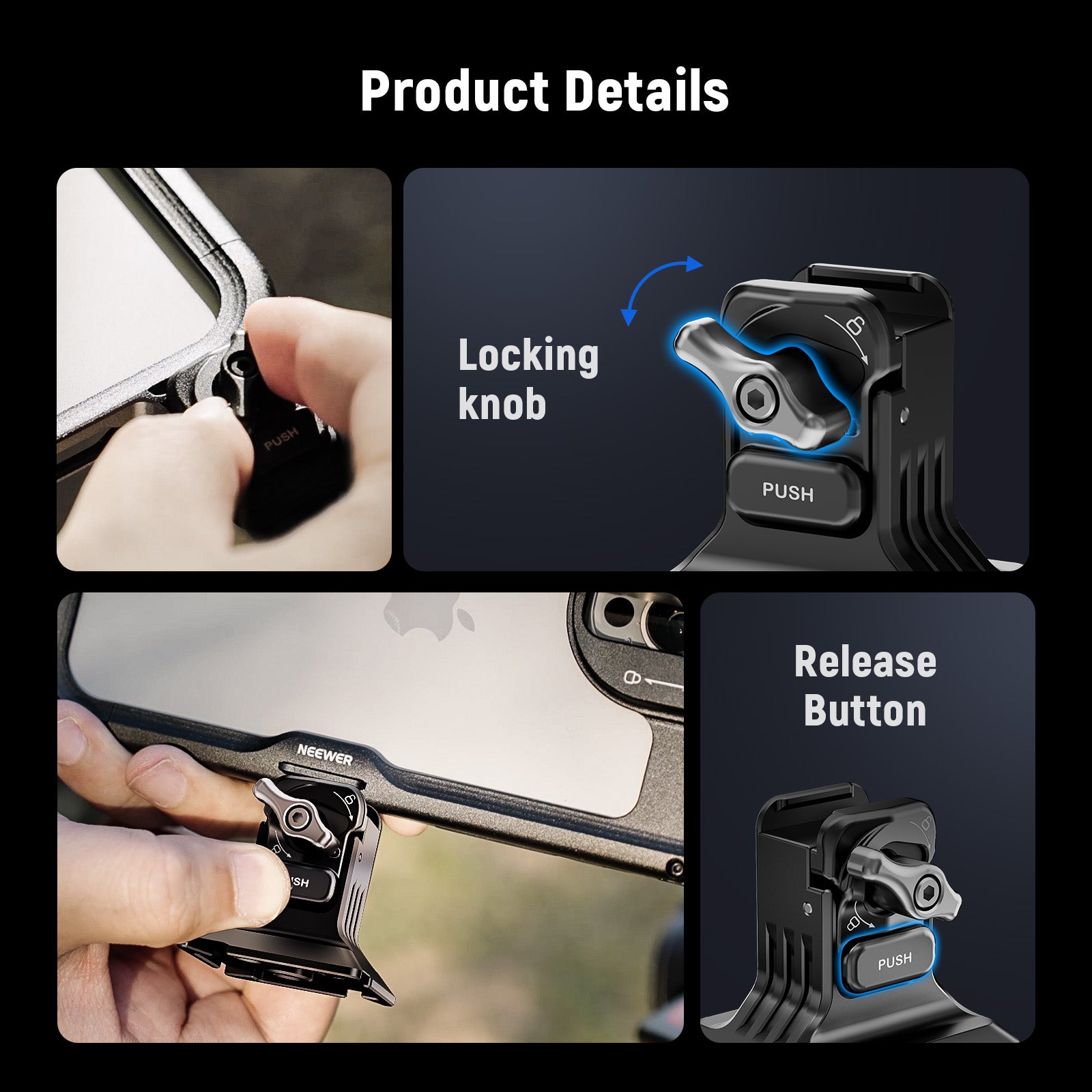 Neewer PA124 Phone Tripod Mount - Thumbnail 4