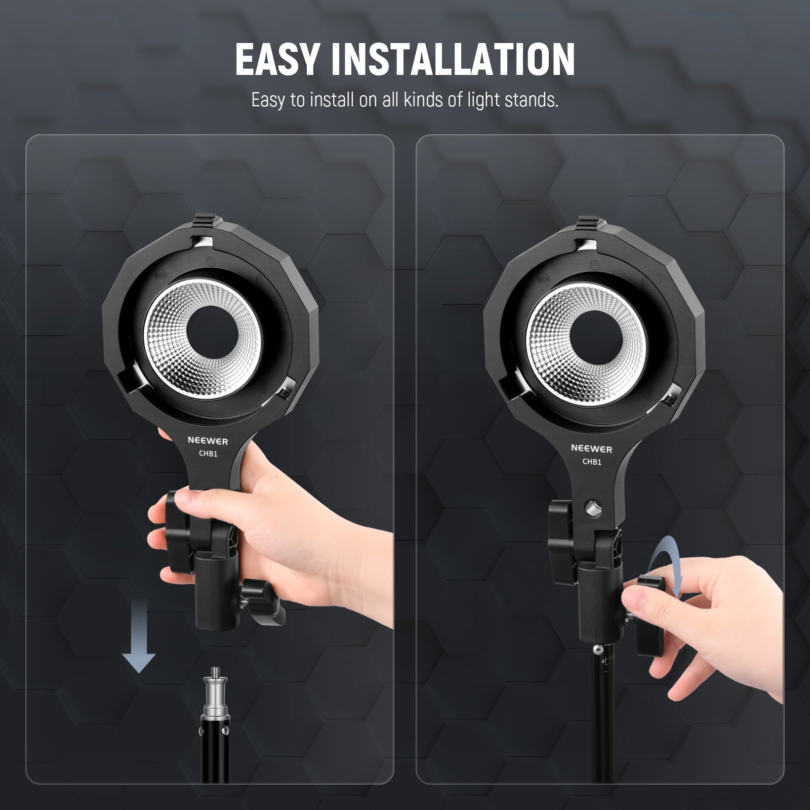 NEEWER HS60C + CHB1 ボーエンズマウントおまけ付き NEEWER CHB1 Bowens Mount Adapter Holder for Handheld Light
