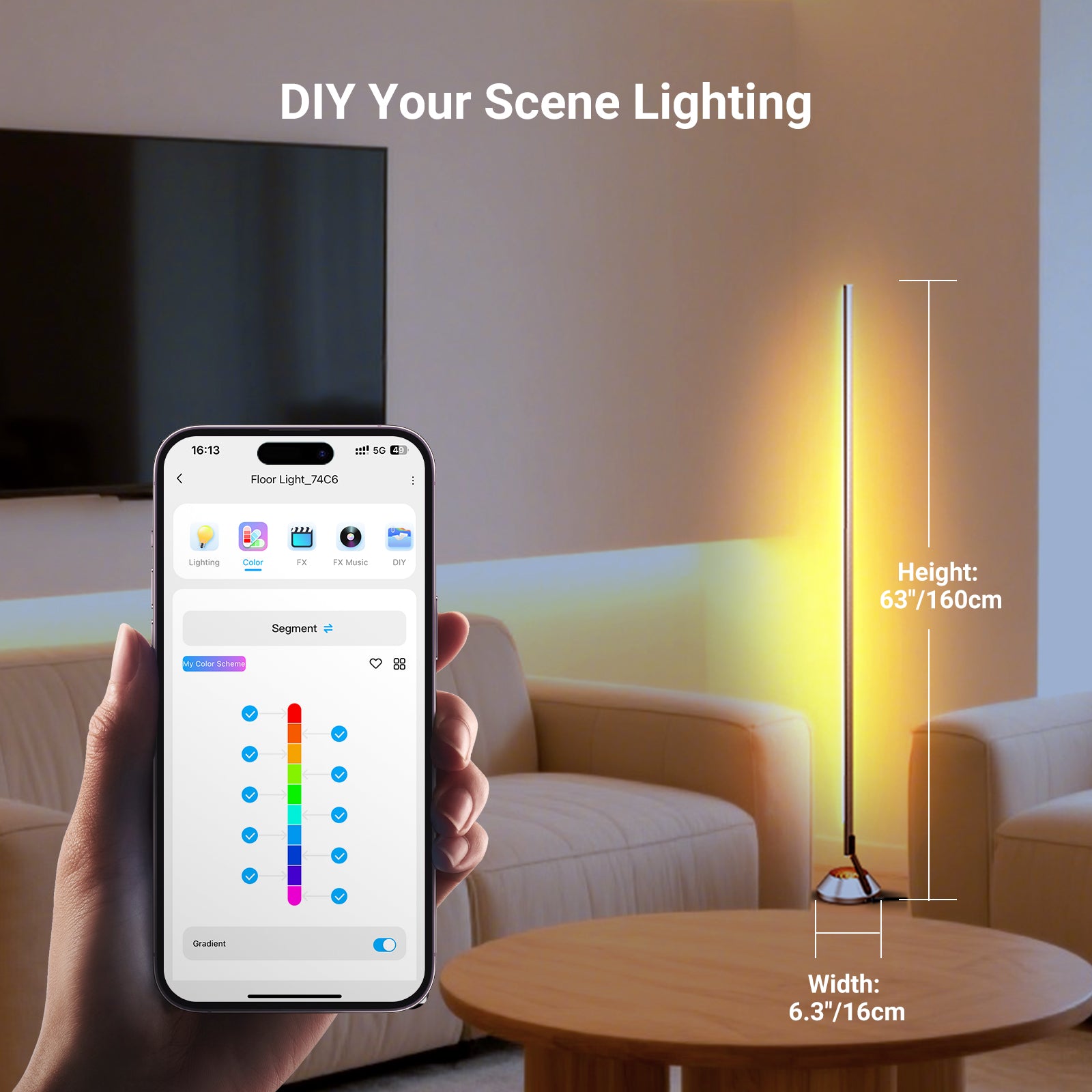 NEEWER NF01 Smart Corner Lamp | RGBW Floor Lamp
