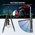 The center column of this tripod can be inverted for low angle shooting.