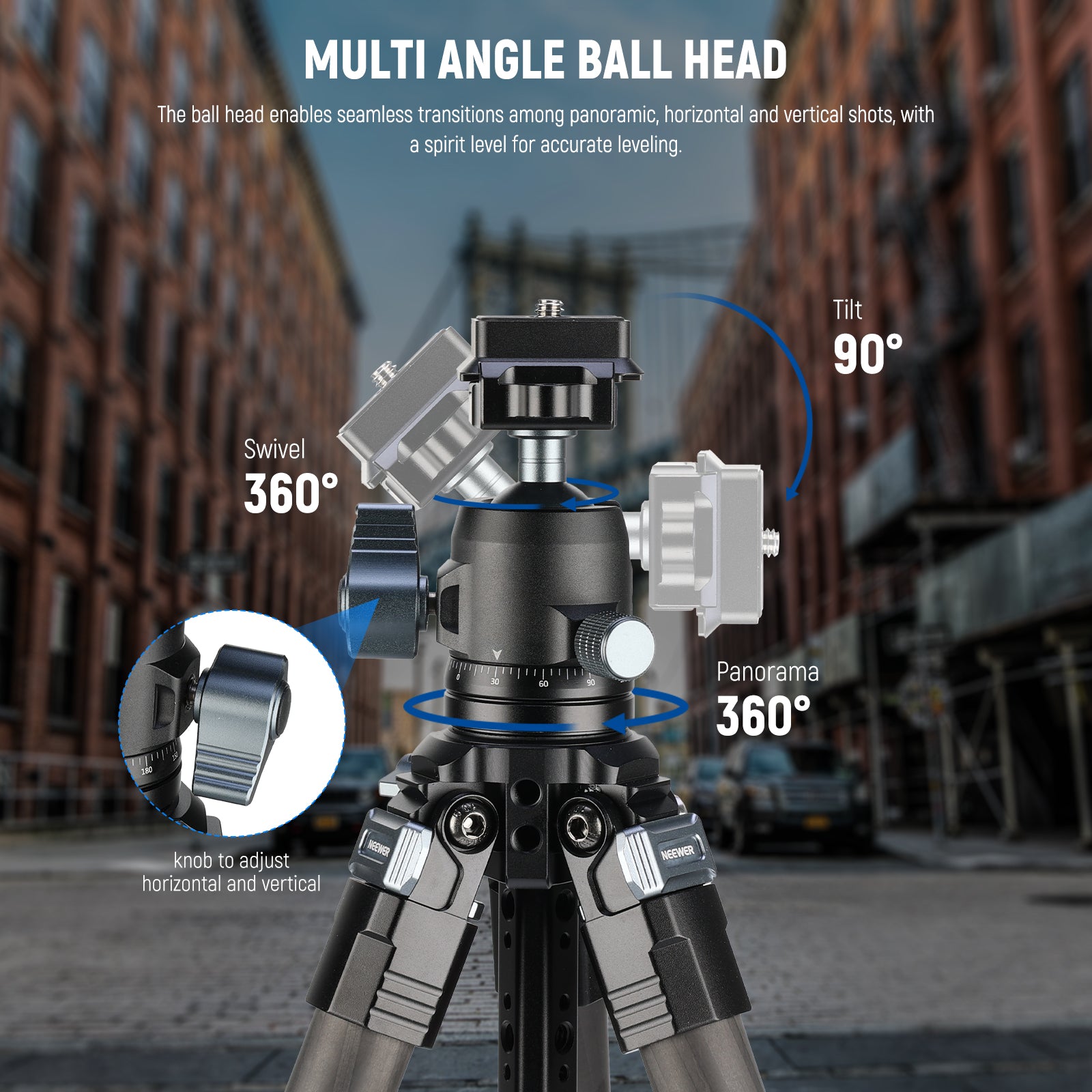 NEEWER LT36/LT37 Portable Carbon Fiber Travel Tripod