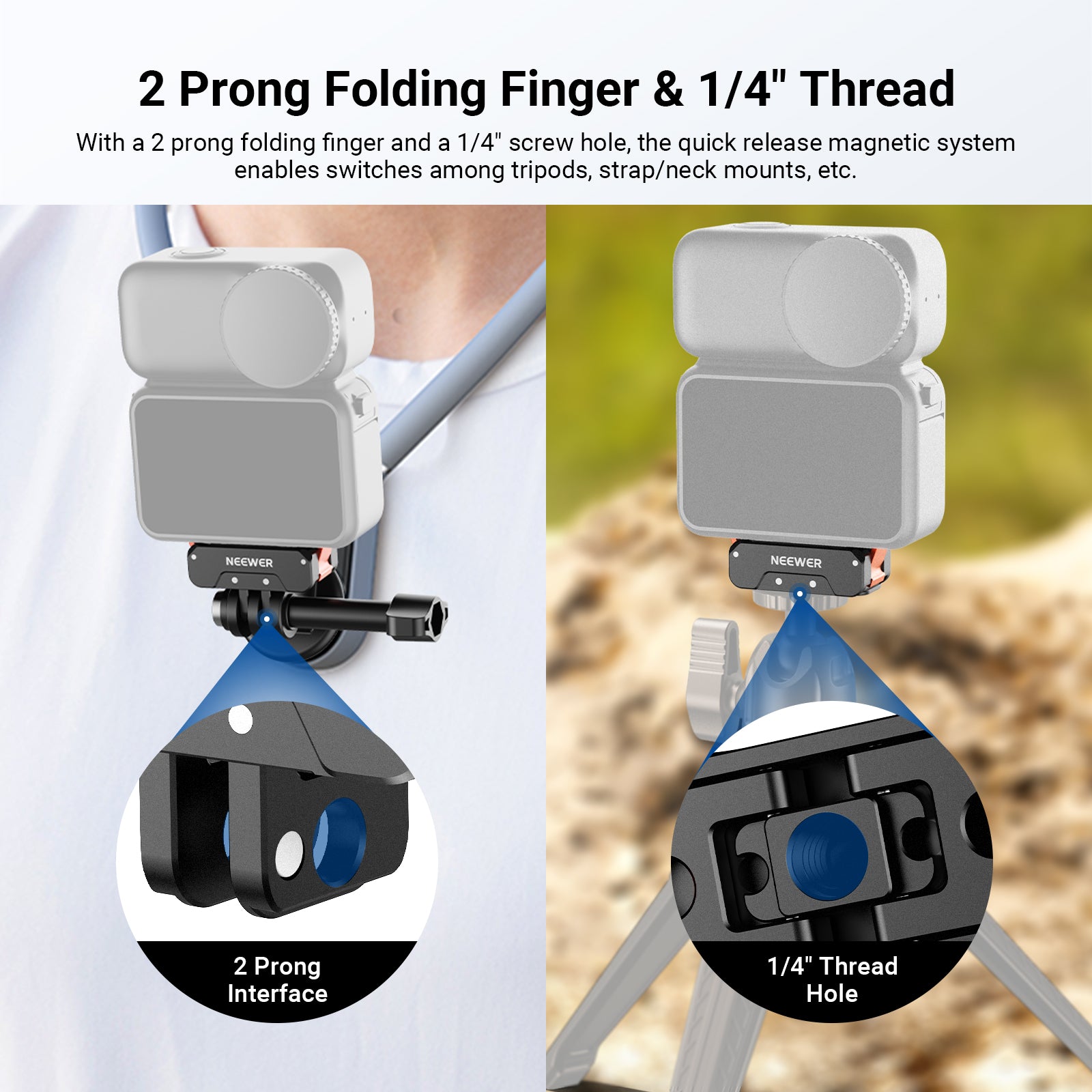 NEEWER AC056 Magnetic Quick Release Mount Adapter For DJI Osmo Nano