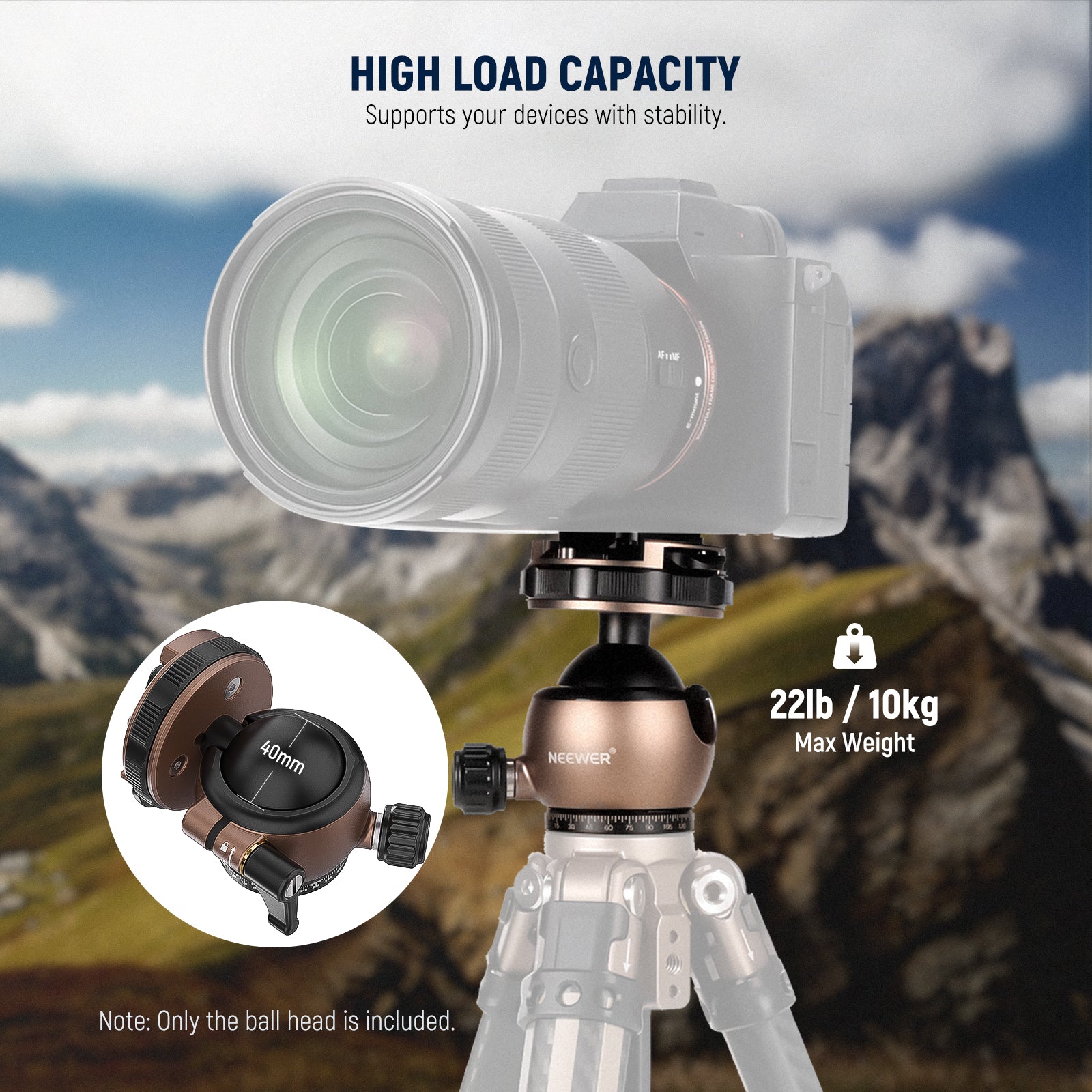 NEEWER GM32 Low Profile Ball Head | Camera Ball Mount
