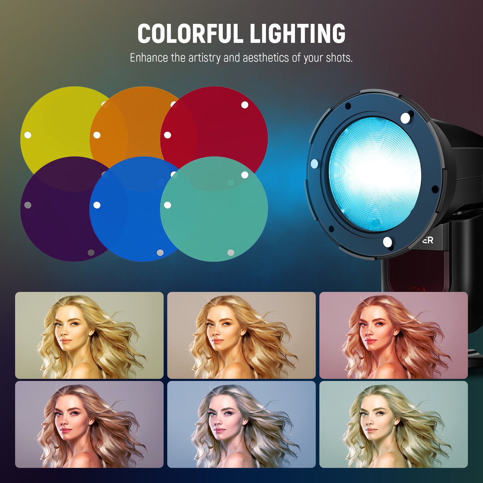 ネーヴェクレマ NEEWER CRS17 Magnetic Creative Six Color Gel Filter Set