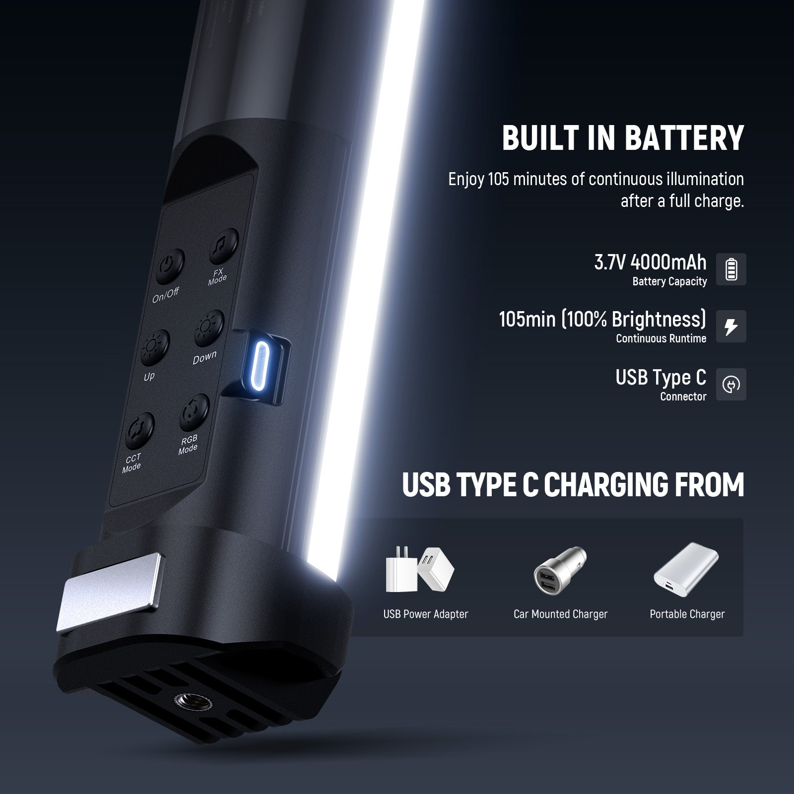 NEEWER SL50 Magnetic Handheld Light Wand | RGB Video Light