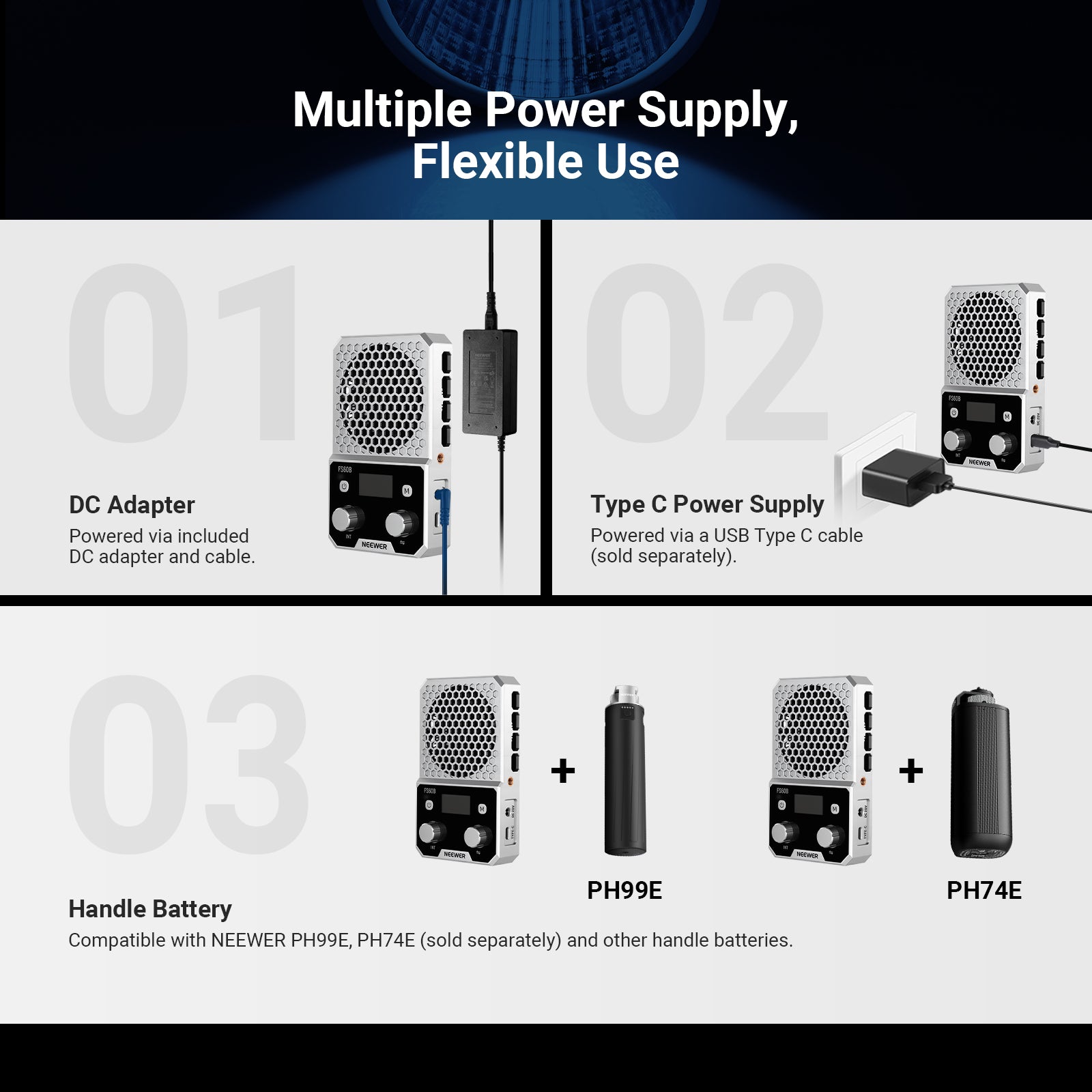 NEEWER FS60B Handheld Pocket Bi-Color LED Video Light