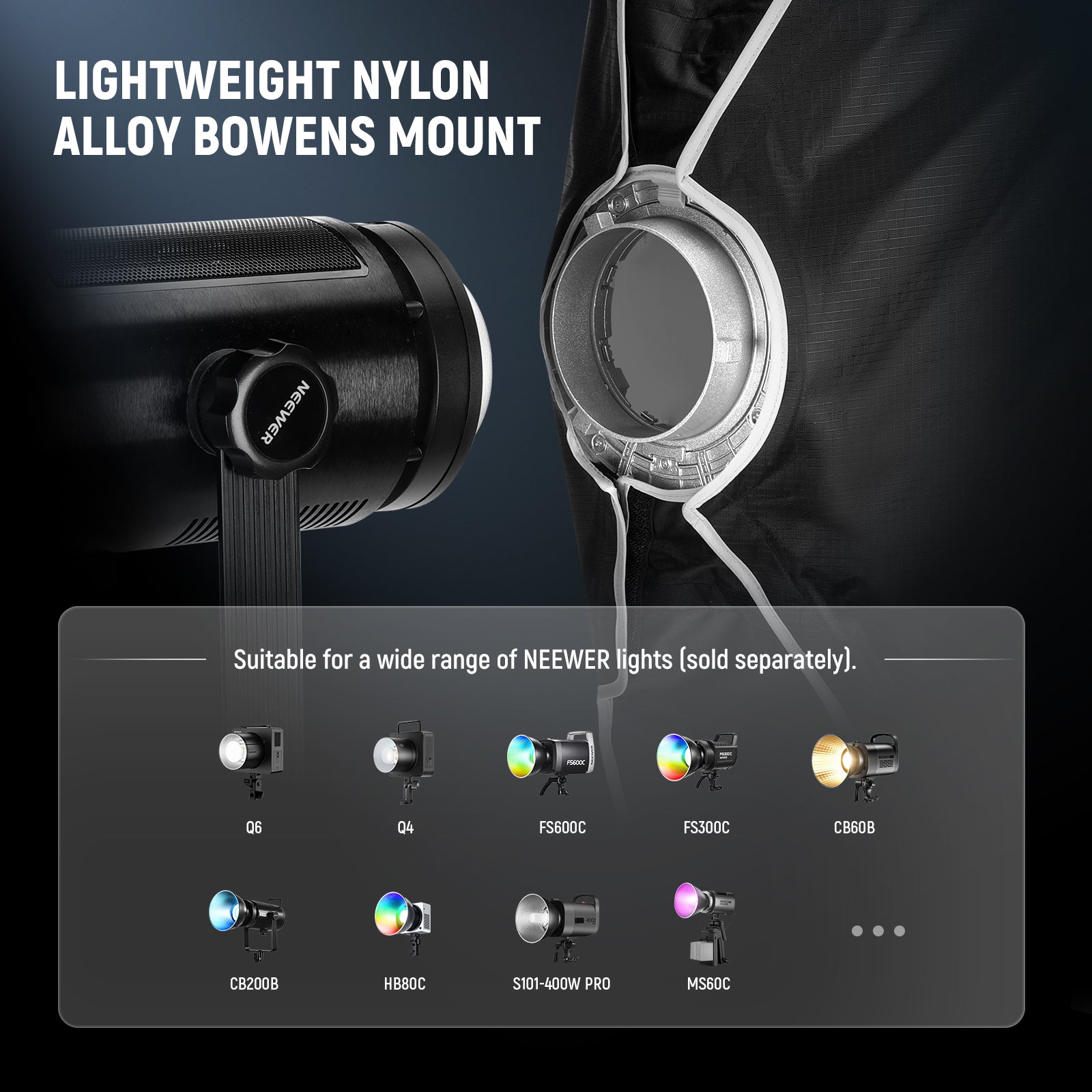 Lightweight Nylon Alloy Bowens Mount